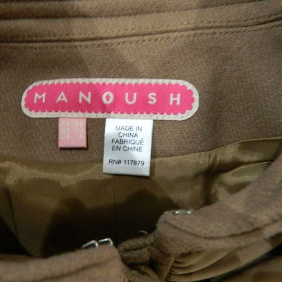 Manoush Women Brownish Taupe Ruffle Front Short Sleeve Jacket sz 6 - Picture 6 of 6
